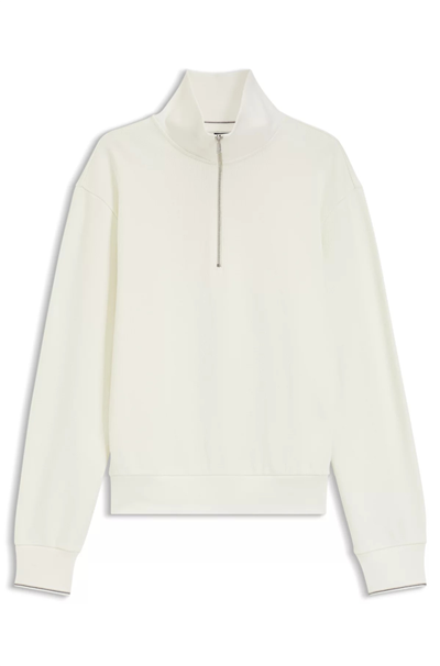 BOSS C Seidler 55 Erkek Fermuarlı Sweatshirt Beyaz