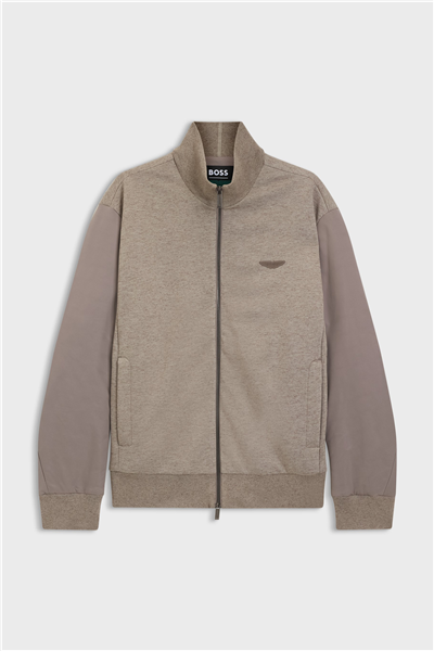 BOSS C Shepherd 242 Aston Martin Erkek Fermuarlı Sweatshirt Gri