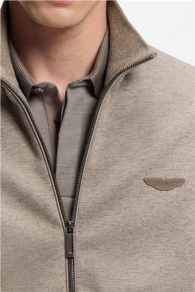 BOSS C Shepherd 242 Aston Martin Erkek Fermuarlı Sweatshirt Gri