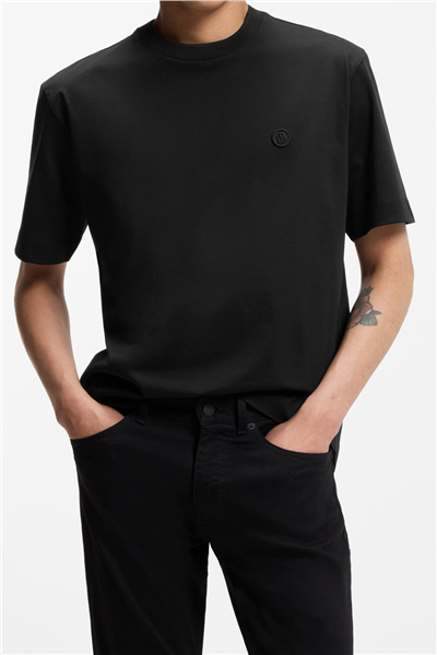 Boss C Tames 98 Erkek Bisiklet Yaka T-Shirt Siyah