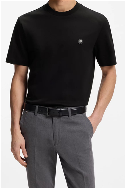 BOSS C Taut 01 Erkek Bisiklet Yaka T-Shirt Siyah