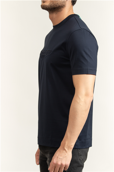 Boss C Taut 249 Aston Martin Erkek Bisiklet Yaka T-Shirt Mavi