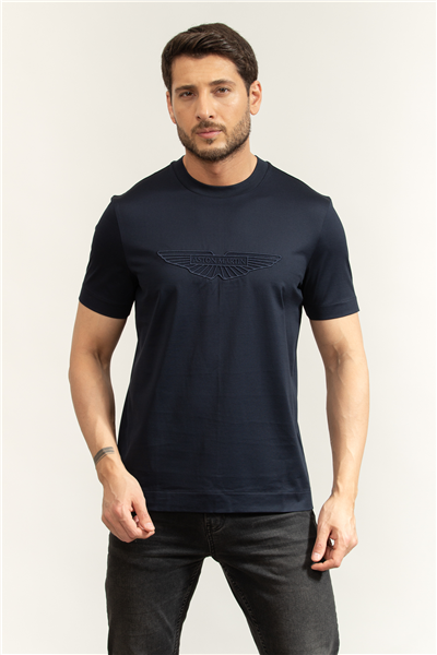 Boss C Taut 249 Aston Martin Erkek Bisiklet Yaka T-Shirt Mavi
