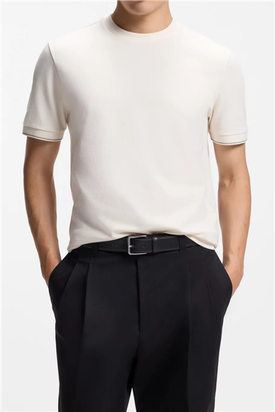 BOSS C Taut 90 Erkek Bisiklet Yaka T-Shirt Beyaz