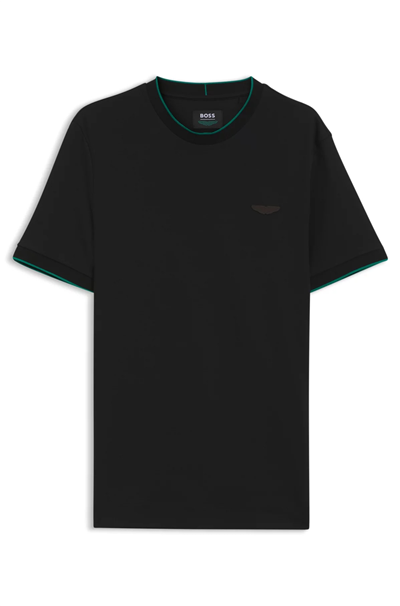 BOSS C Thompson 80 Am Erkek Bisiklet Yaka T-Shirt Siyah