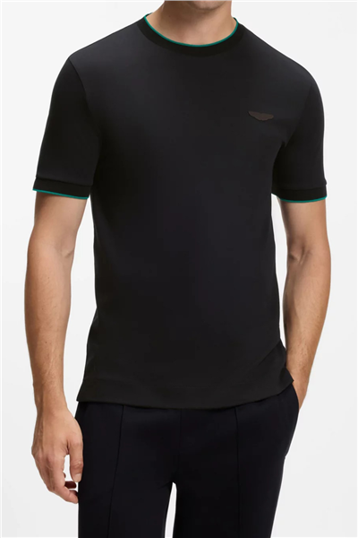 BOSS C Thompson 80 Am Erkek Bisiklet Yaka T-Shirt Siyah
