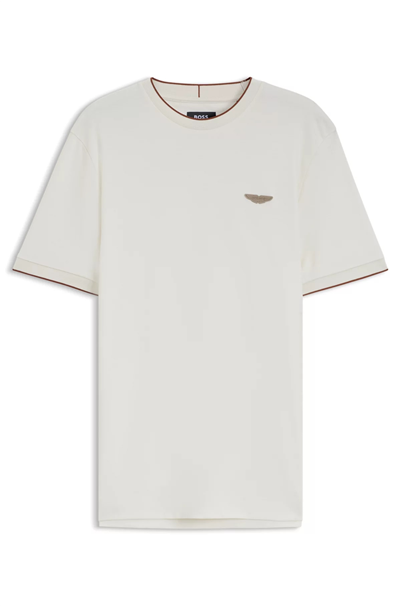 BOSS C Thompson 80 Am Erkek Bisiklet Yaka T-Shirt Beyaz