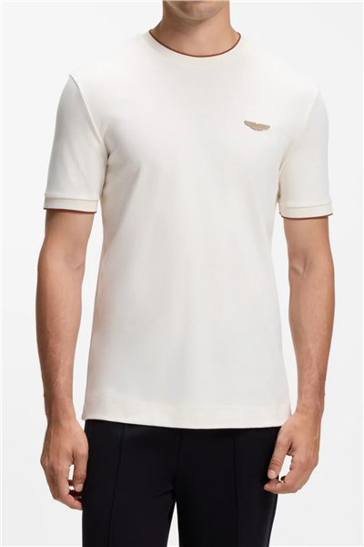 BOSS C Thompson 80 Am Erkek Bisiklet Yaka T-Shirt Beyaz