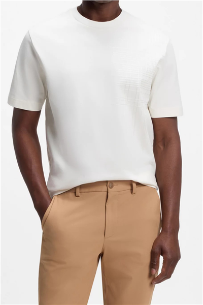 BOSS C Tigerman 49 Erkek Bisiklet Yaka T-Shirt Beyaz