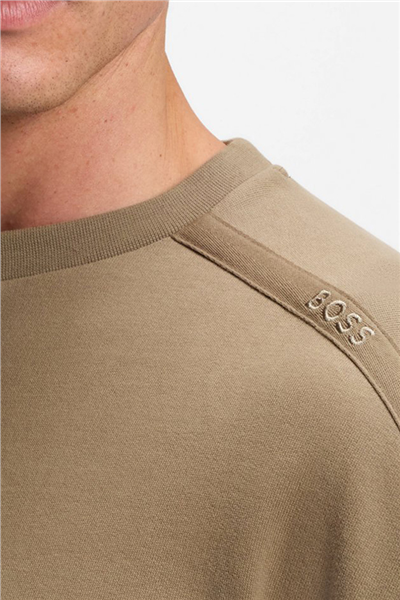 BOSS Chevron Sweatshirt Erkek Bisiklet Yaka Sweatshirt