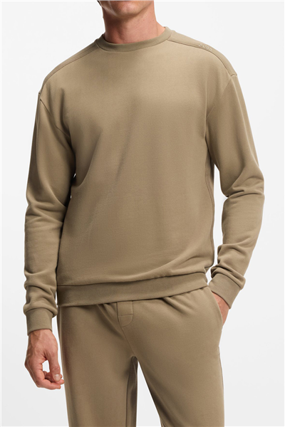 BOSS Chevron Sweatshirt Erkek Bisiklet Yaka Sweatshirt