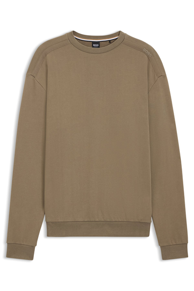 BOSS Chevron Sweatshirt Erkek Bisiklet Yaka Sweatshirt