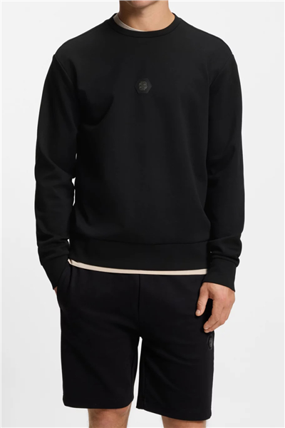 Boss CN Future Erkek Bisiklet Yaka Sweatshirt Siyah