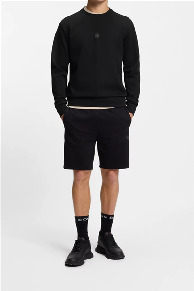 Boss CN Future Erkek Bisiklet Yaka Sweatshirt Siyah