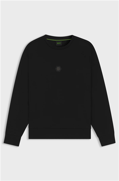Boss CN Future Erkek Bisiklet Yaka Sweatshirt Siyah