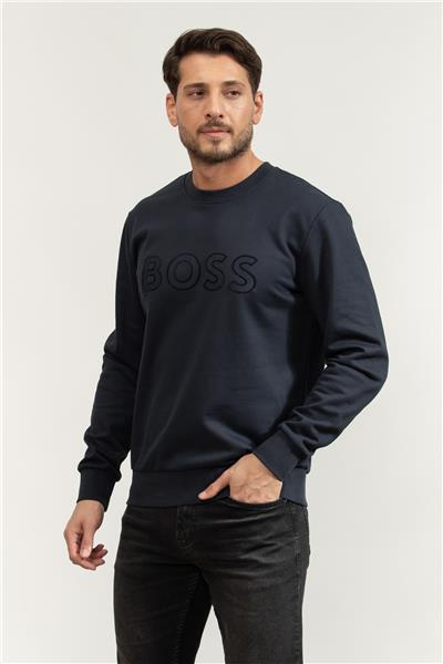 Boss Erkek Bisiklet Yaka Sweatshirt