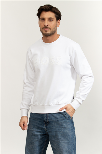 Boss Erkek Bisiklet Yaka Sweatshirt