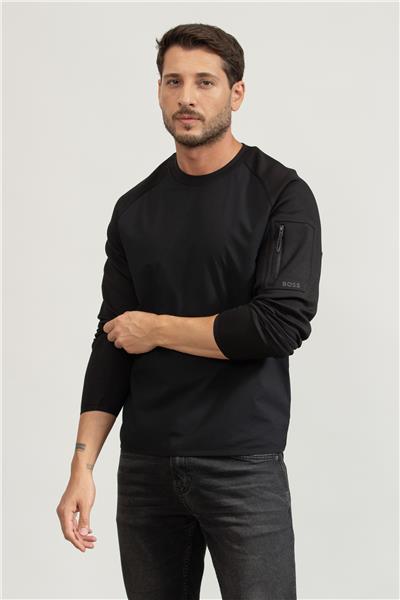 Boss Erkek Bisiklet Yaka Sweatshirt