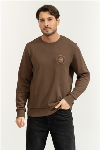 Boss Erkek Bisiklet Yaka Sweatshirt