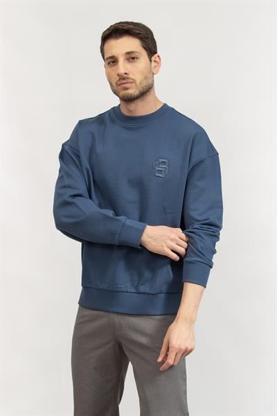 Boss Erkek Bisiklet Yaka Sweatshirt