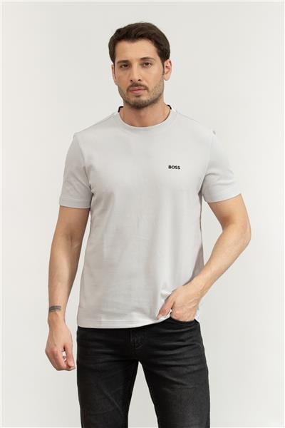 Boss Erkek Bisiklet Yaka T-Shirt Gri