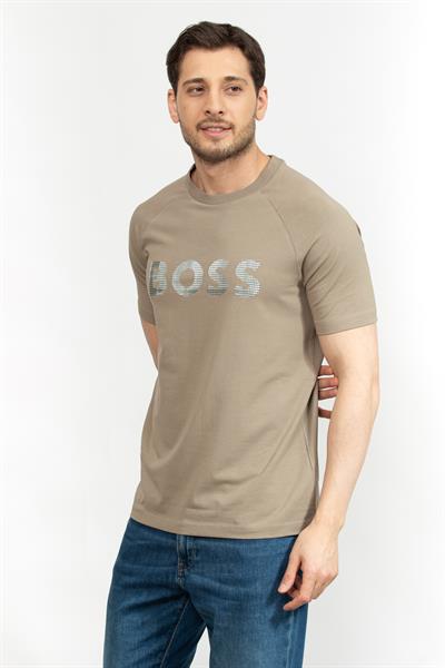 Boss Erkek Bisiklet Yaka T-Shirt Yeşil