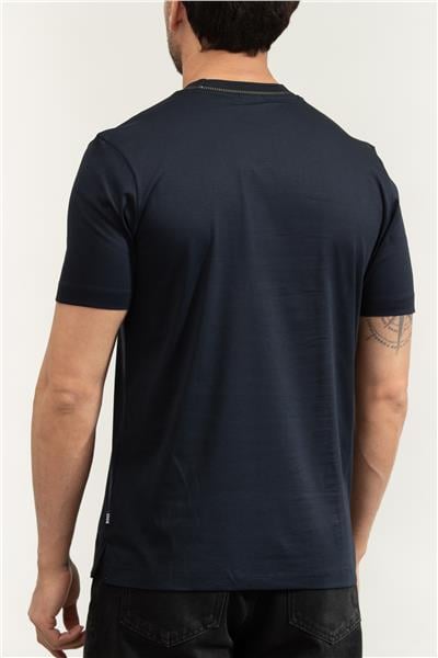Boss Erkek Bisiklet Yaka T-Shirt Mavi