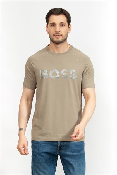Boss Erkek Bisiklet Yaka T-Shirt Yeşil