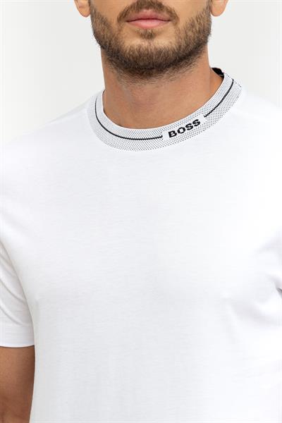 Boss Erkek Bisiklet Yaka T-Shirt Beyaz