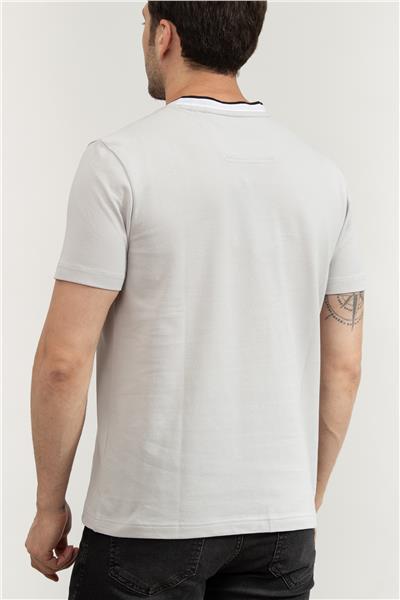 Boss Erkek Bisiklet Yaka T-Shirt Gri