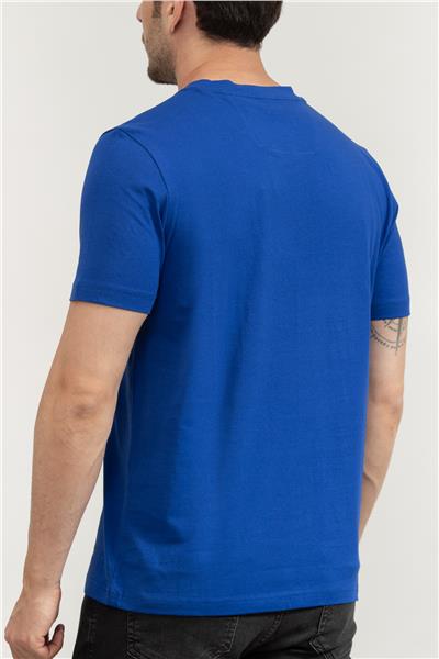 Boss Erkek Bisiklet Yaka T-Shirt Mavi