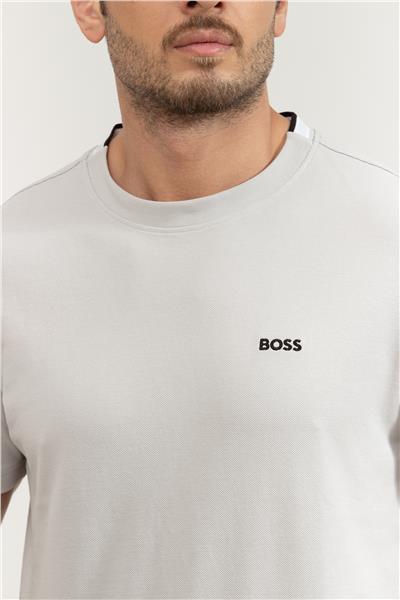 Boss Erkek Bisiklet Yaka T-Shirt Gri