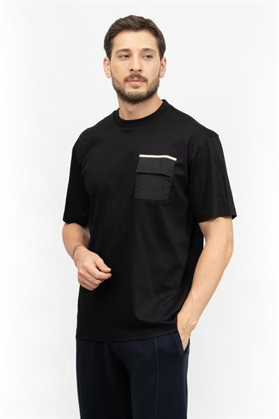 Boss Erkek Bisiklet Yaka T-Shirt Siyah