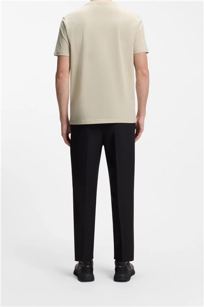 Boss Erkek Bisiklet Yaka T-Shirt Bej