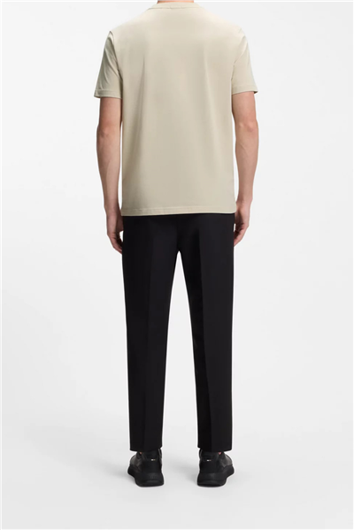 Boss Erkek Bisiklet Yaka T-Shirt Bej