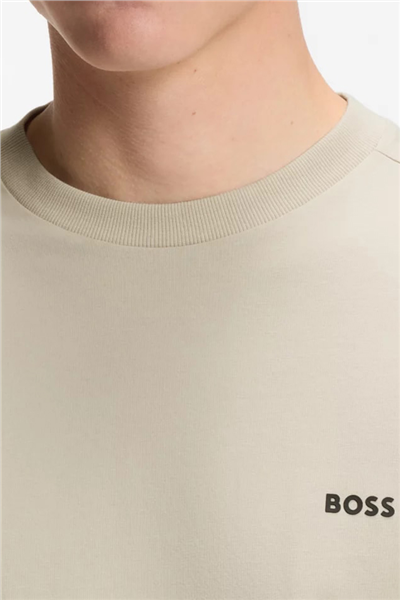 Boss Erkek Bisiklet Yaka T-Shirt Bej