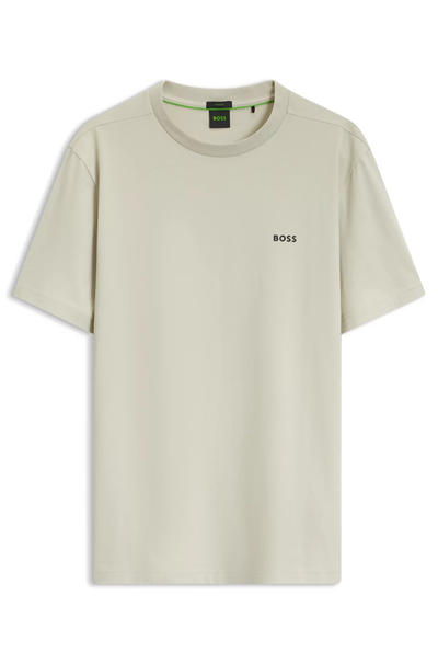 Boss Erkek Bisiklet Yaka T-Shirt Bej