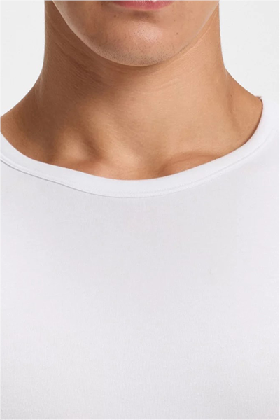 Boss Erkek Bisiklet Yaka T-Shirt Beyaz