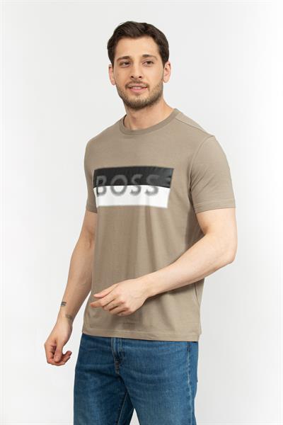 Boss Erkek Bisiklet Yaka T-Shirt Yeşil