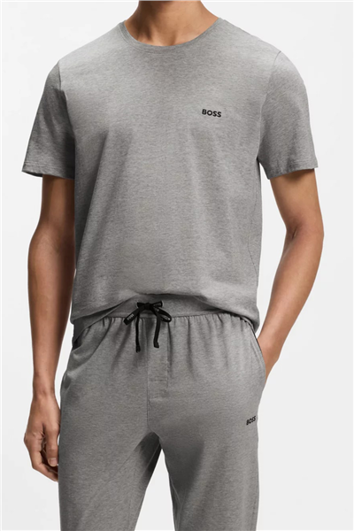 Boss Erkek Bisiklet Yaka T-Shirt Gri