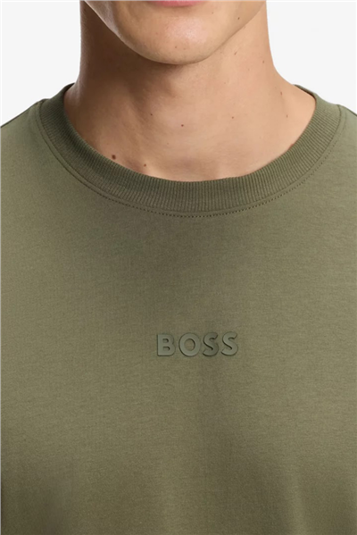 Boss Erkek Bisiklet Yaka T-Shirt Kahverengi