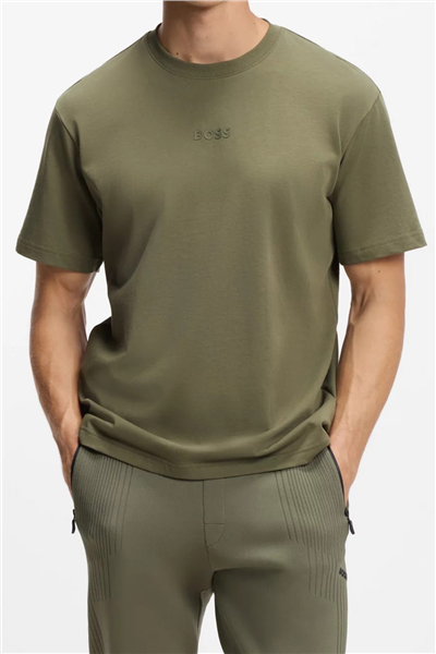 Boss Erkek Bisiklet Yaka T-Shirt Kahverengi