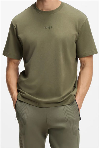 Boss Erkek Bisiklet Yaka T-Shirt Kahverengi