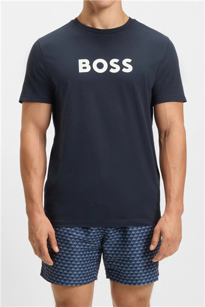 Boss Erkek Bisiklet Yaka T-Shirt Lacivert
