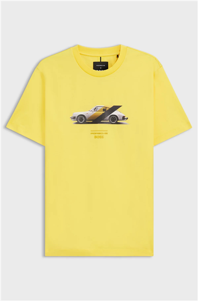 Boss Erkek Bisiklet Yaka T-Shirt Sarı