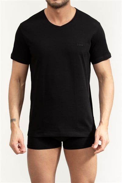 Boss Erkek Bisiklet Yaka T-Shirt Siyah