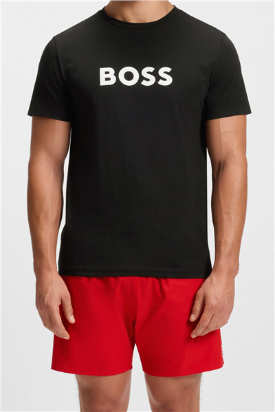 Boss Erkek Bisiklet Yaka T-Shirt Siyah