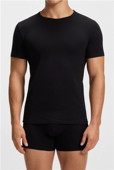Boss Erkek Bisiklet Yaka T-Shirt Siyah