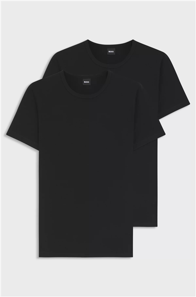 Boss Erkek Bisiklet Yaka T-Shirt Siyah