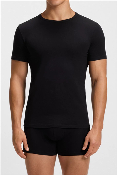 Boss Erkek Bisiklet Yaka T-Shirt Siyah